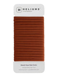 Heliums Thin Seamless Hair Ties - Dark Ginger - 6mm Nylon No Damage Ponytail Holders, 1.75 Inch, Medium Hold for Thin to Normal Hair - 18 Pack