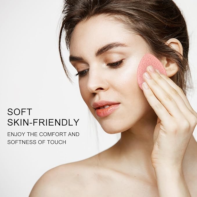 HJZHII 6pcs Face Sponges for Cleansing, Reusable Puff Facial Sponges for Face Wash Face Scrubber Exfoliating Pads Sponge with Finger Cot Suitable for Makeup Remover Washing Face All Skin Types