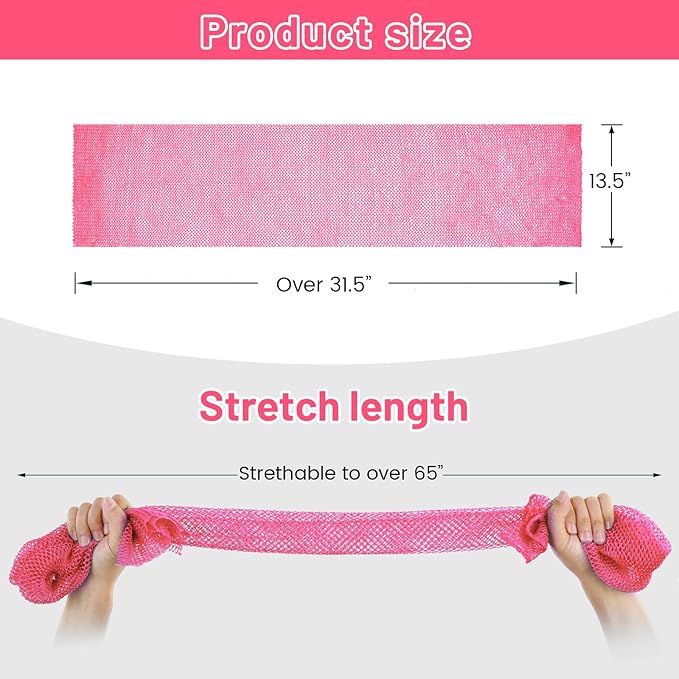 African Net Sponge, Authentic Exfoliating Body Scrubber for Bath and Shower, Multiple Textures with Gentle Deep Exfoliating and Rich Lather for All Skins (Pink)