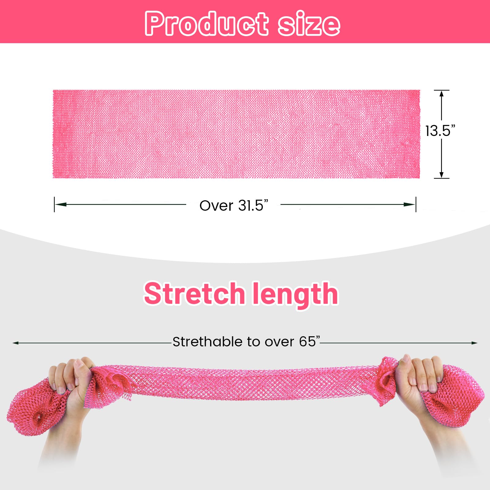 ZOCY African Net Sponge, Authentic Exfoliating Body Scrubber for Bath and Shower, Multiple Textures with Gentle Deep Exfoliating and Rich Lather for All Skins (Pink)