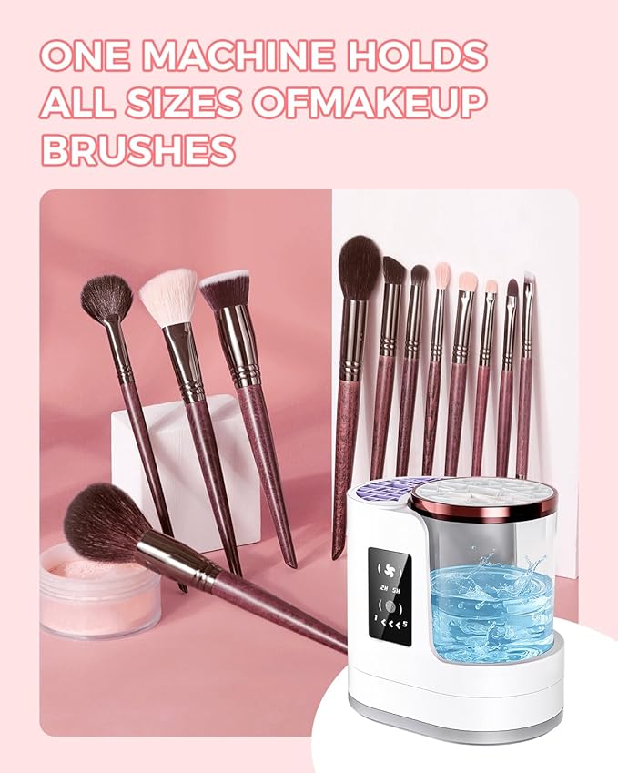 Electric Makeup Brush Cleaner Machine with Automatic Cleaning and Drying