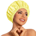 Edoneery Reusable Shower Caps for Women, Waterproof Long Hair Bonnet