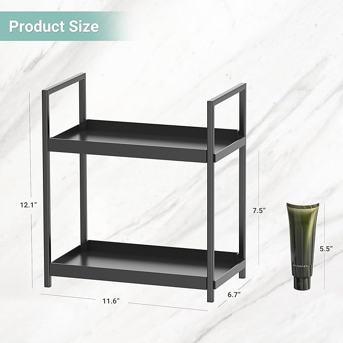 Oasiteege 2 Tier Mens Bathroom Counter Shelf Organizer for Skincare Makeup