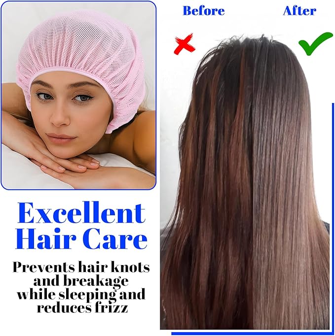 guduling 4pcs Mesh Hair Net for Sleeping, Net Plopping Cap for Drying Curly Hair, Curly Hair Drying Cap for Women Sleeping Dry Hairs, Kitchen Home Use (Black, Navy, Dark Blue, Gray)