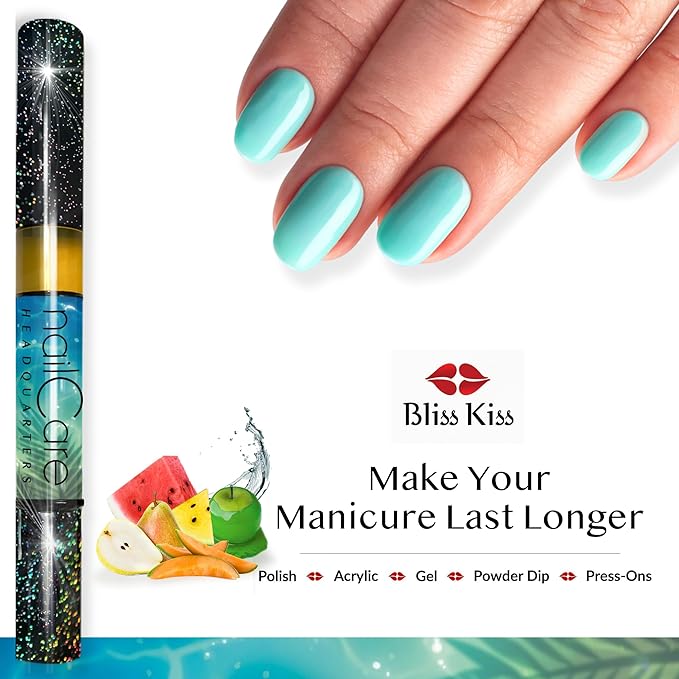 Bliss Kiss Simply Pure Cuticle Oil Pen, Butt Naked Fragrance | Jojoba Nail Growth Oil for Softer Cuticles & Healthier-Looking Nails | Nail Oil Pen for Women | TSA Friendly | Made in USA | 2ml