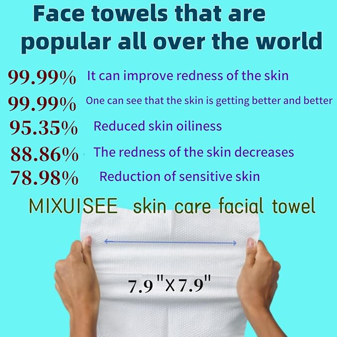MIXUISEE◆thick and soft Face Towels.Disposable face towel.100% Cotton facial cloths.Super thick 150%. Suitable for makeup removal and cleansing.and applicable to sensitive skin(Extra thick 210 pieces)