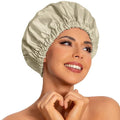 Edoneery Reusable Shower Caps for Women, Waterproof Long Hair Bonnet