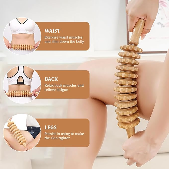 Toyven 3Pcs Wood Therapy Massage Tools Set for Body Sculpting
