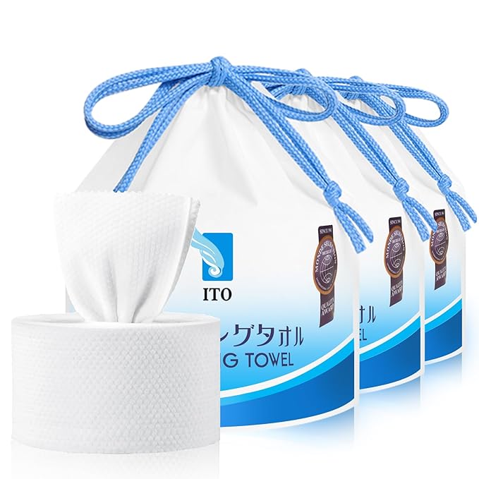 ITO Face Towels, Ultra-Soft & Extra Thick Cleansing Towels for Sensitive, Dry & Oily Skin, Facial Tissue, Makeup Remover Disposable Towels (70 Count (Pack of 3))
