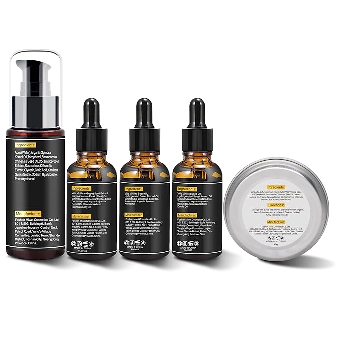 Beard Kit Gifts for Men, 3 Natural Beard Oil, Gently Soothes Itch & Dryness