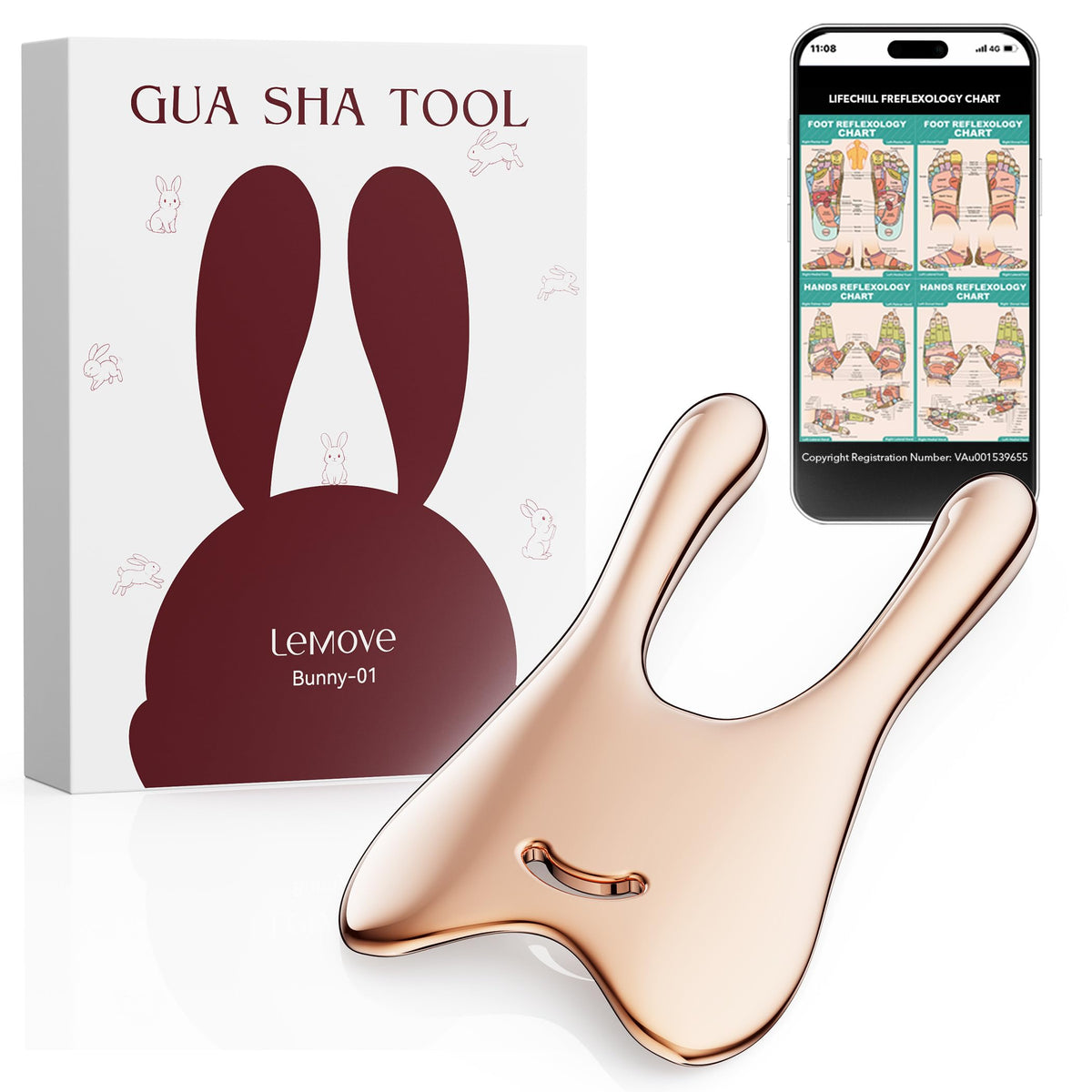 Lemove Stainless Steel Gua Sha, Facial & Body Lymphatic Drainage Massager