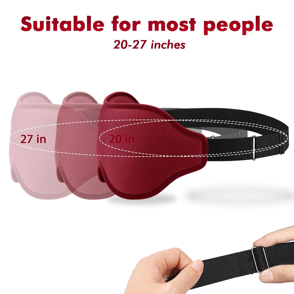 Sleep Eye Mask for Men Women, Lash Extensions 3D Sleeping Mask, Travel Blackout Night Blindfold Eye Shade Cover with Adjustable Strap (Red)