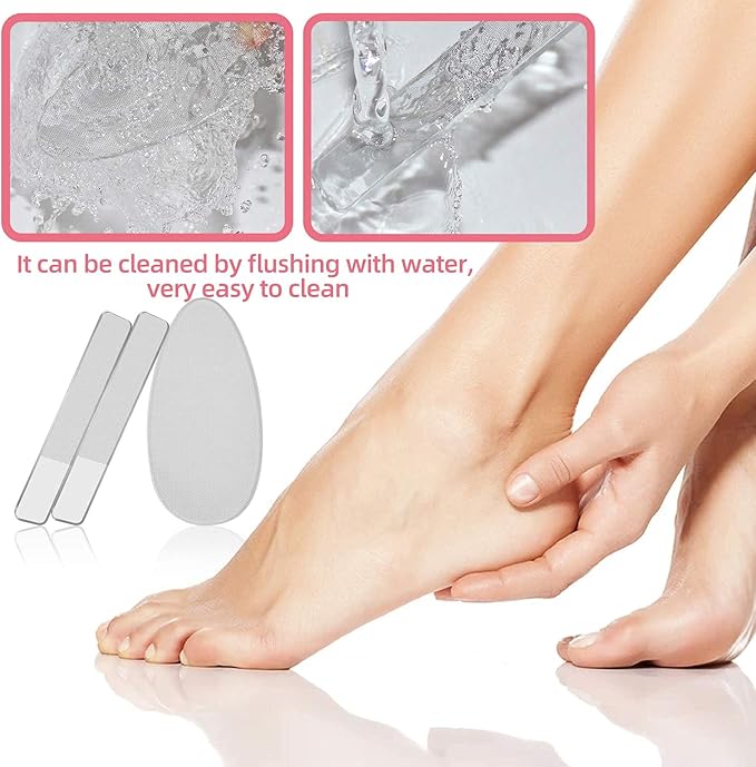 RedFlow Glass Nail File,Nail Buffer Set Contains 2 Nano Glass Nail Files and 1 Nano Glass Foot File,Professional Manicure Set,Nail Files for Natural Nails Removing Calluses