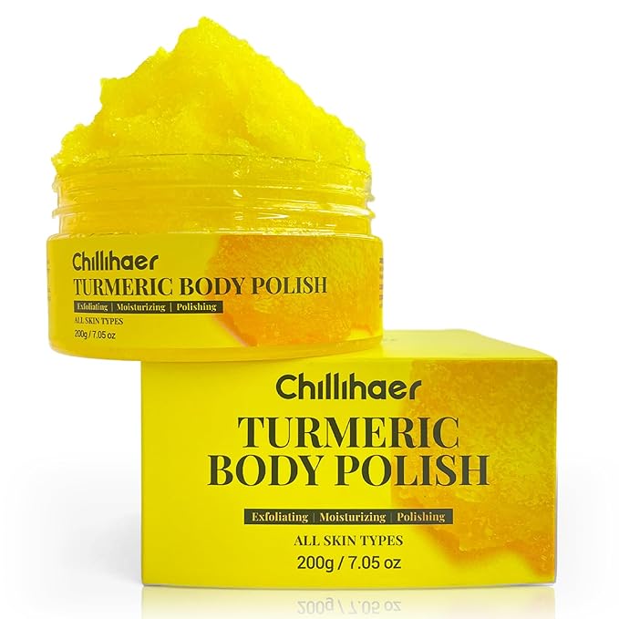 CHILLIHAER Turmeric Scrub For Dark Armpit Remover, Turmeric Body Exfoliator For Inner Thigh Dark Spots,Natural Glow Brightening Exfoliating Body Scrub,Cellulite Butt Sugar Scrub For Private Area