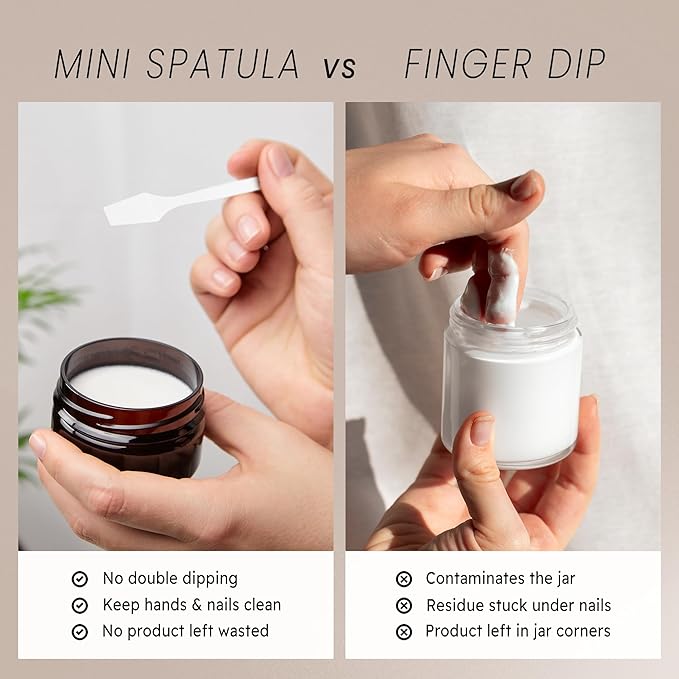 PANA 100pcs Brand Cosmetic Make Up Disposable Plastic 2.5" Spatulas Skin Care Facial Cream Mask Spatula (100 Pieces in a Container) (WHITE)