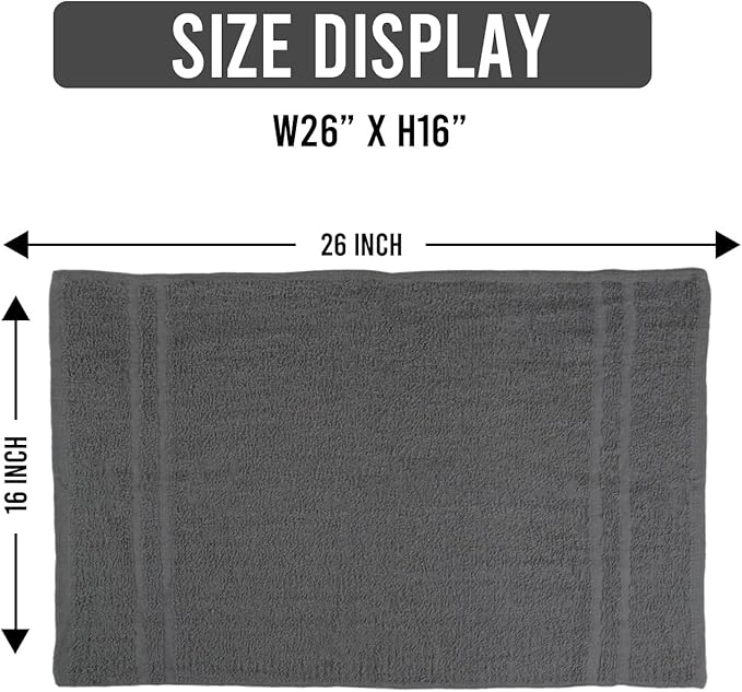 STF Linen 24 Pack Dark Grey Hand Towel 100% Cotton Spa Towel – 16x27 inches Highly Absorbable Facial Towels Gym, Hair Towel and Face Towel Bulk Small Towels (Not Bleach Proof)