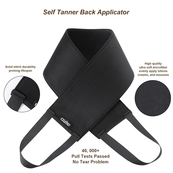 5-in-1 Self Tanner Mitt Applicator Kit - Professional Self Tanning Mitt Back Applicator, Mini Mitt, Brush and Exfoliator，No Streaks, No Orange Palms, Double-Sided Washable Tanning Gloves Set