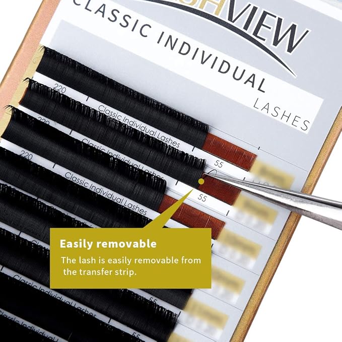 LASHVIEW D Curl 10mm Semi-Permanent Eyelash Extensions 0.20 Thickness Silk Fake Natural Thick Lashes Individual Eyelashes Silk lashes (Salon Use)