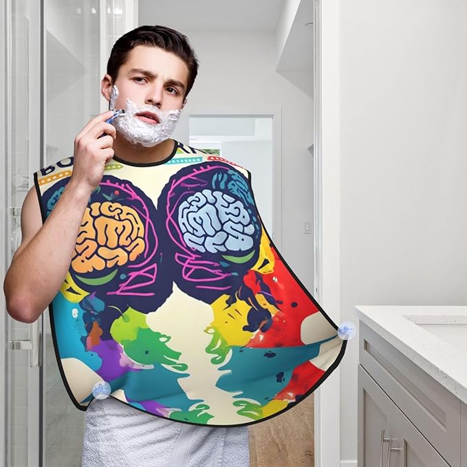 Loon Nature Bird Print Beard Bib Shaving Apron, Beard Hair Trimming Cape Gift For Dad