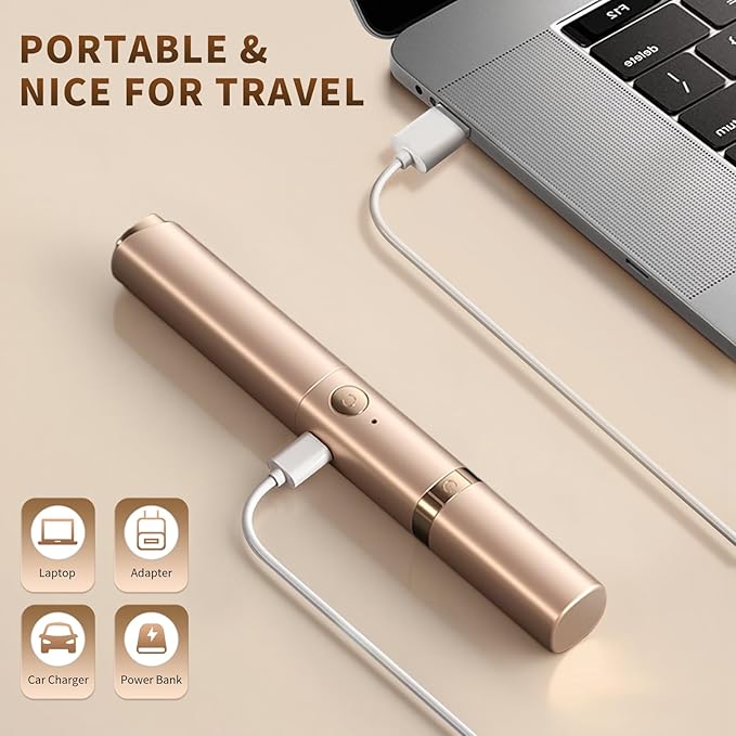 Heated Eyelash Curlers - 2 in 1 Electric Eyelash Curler & Eyebrow Trimmer for Women Best for Women's Makeup Tool Type C Rechargeable Natural Curling Easy for Beginners to Use (Gold-001)