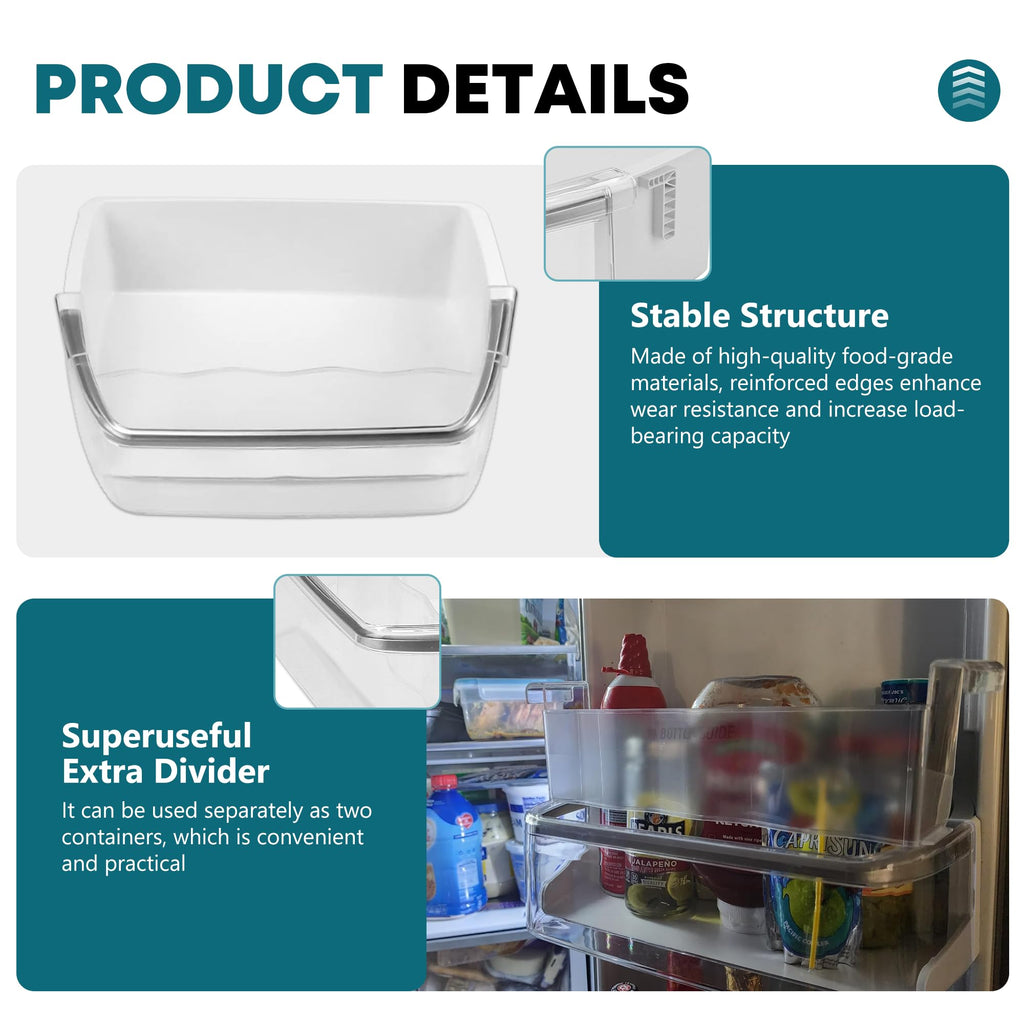 AAP73252202 AAP73252209 Refrigerator Door Bin Replacement for L-G Ken-more Elite Refrigerator 795 parts, Right Refrigerator Replacement Door Bin LFX25991ST LFX31925ST LFXC24726S - 2 PACK by Fetechmate