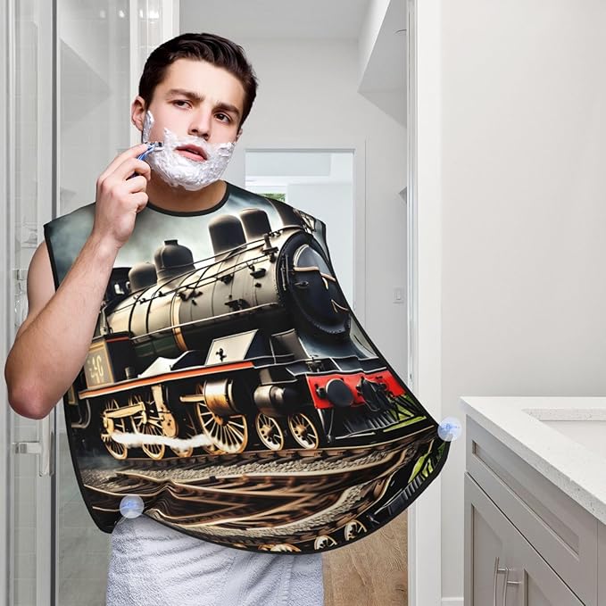 Colorful Giraffe Fans Lovers Print Beard Bib Shaving Apron, Beard Hair Trimming Cape Gift For Dad