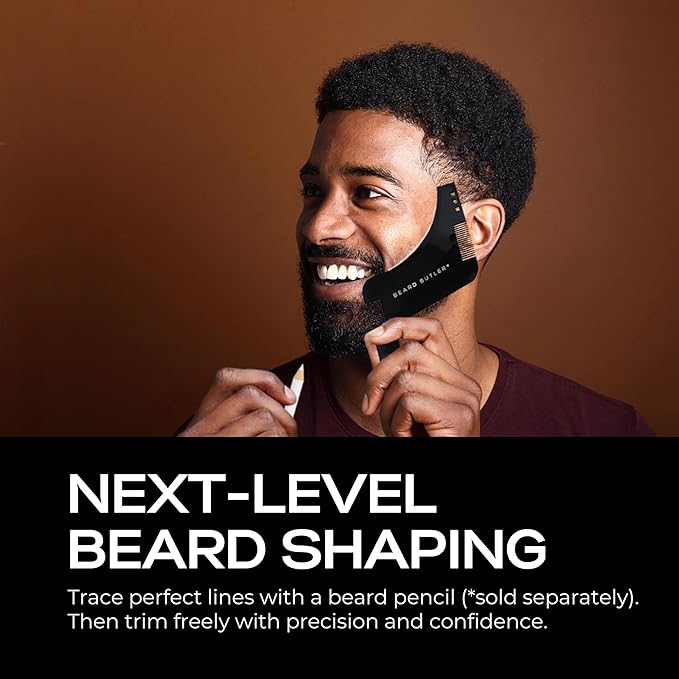 Beard Shape Up Tool by Beard Butler – Beard Template & Lineup Tool – Achieve Sharp Edges, Clean Lines & Perfect Symmetry – Shaping Guide for Jawline & Neckline