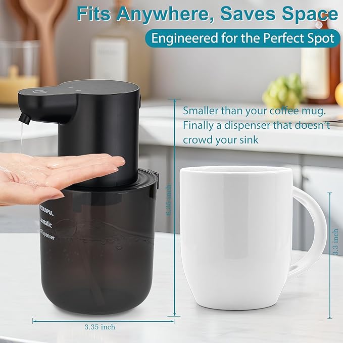 Automatic Soap Dispenser for Kitchen Sink - 13.5oz modunful M1 DA1581 Black