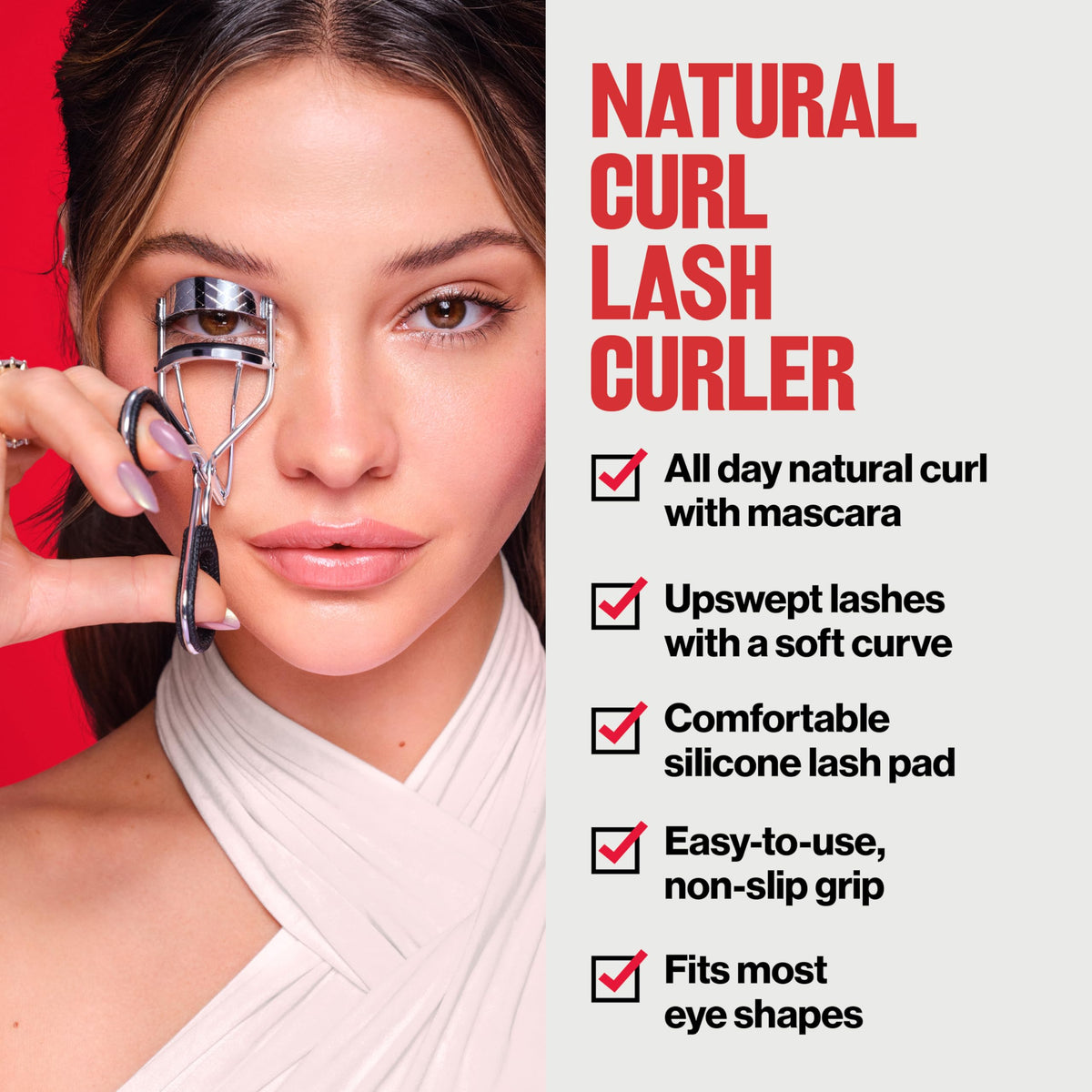 Revlon Lash Curler for Natural Curl, Silver, 1 Count
