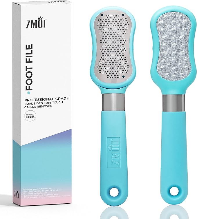 ZMOI Premium Foot File – 2-in-1 Callus Remover for Feet with Dead Skin Storage – for Dry, Cracked Heels, Hard Skin – High-Grade Stainless Steel Foot Scraper - 1 Count