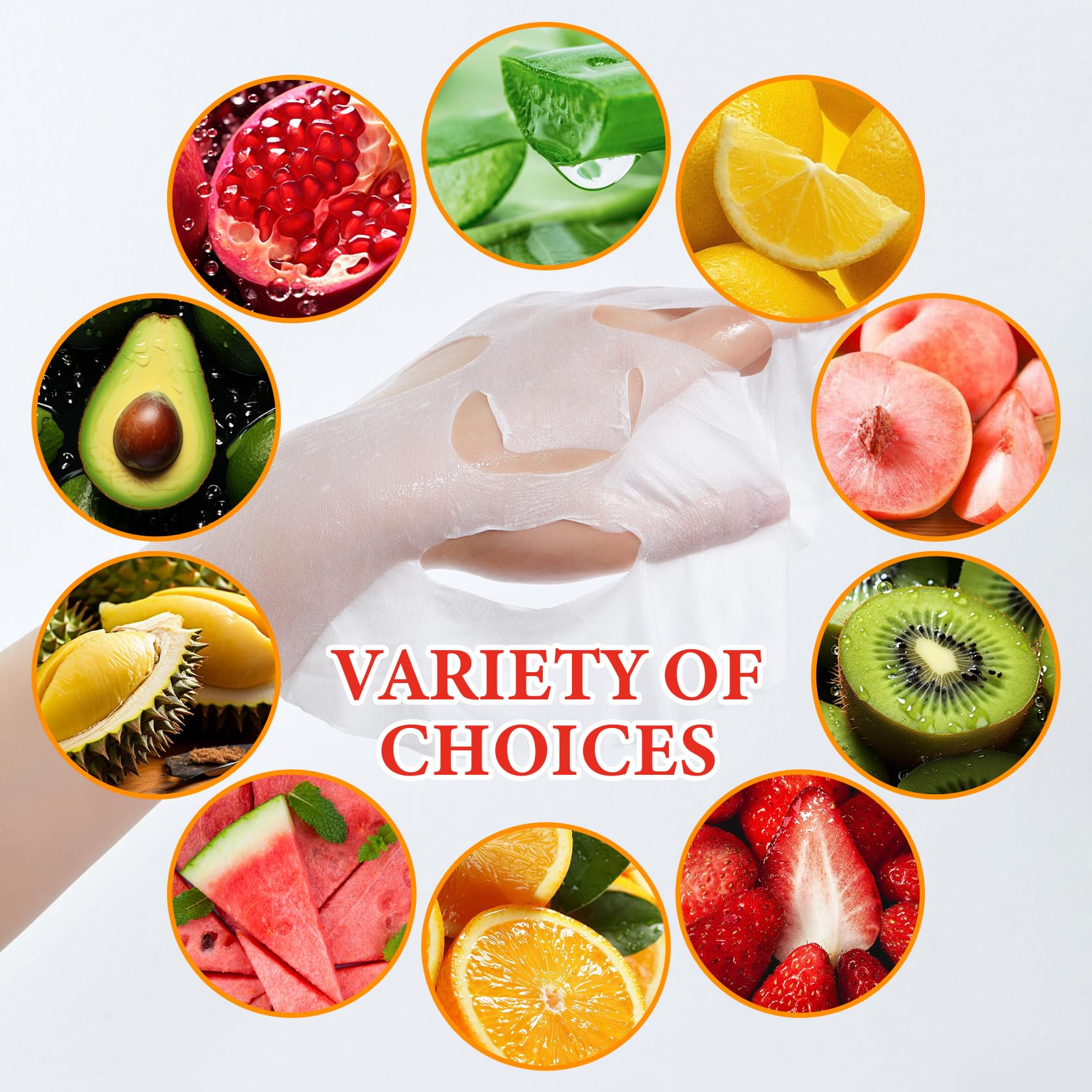 10 Pack Variety Facial Sheet Masks Skin Care Set, Hydrating Bulk Sheet Face Masks Skincare Gifts Set for Women Men, Long Lasting Moisturizing Face Mask Skincare for All Skin Type(A)