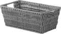 Whitmor Rattique Small Shelf Tote Grey