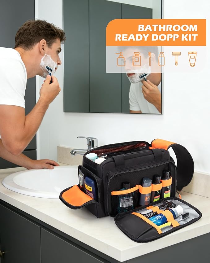 Prokva Tactical Travel Toiletry Bag for Men, Extra Large Dopp Kit Organizer