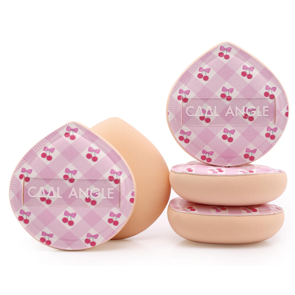 COOL-ANGLE Latex-Free Makeup Blender Sponges, 5Pcs Cherry Pink, Medium
