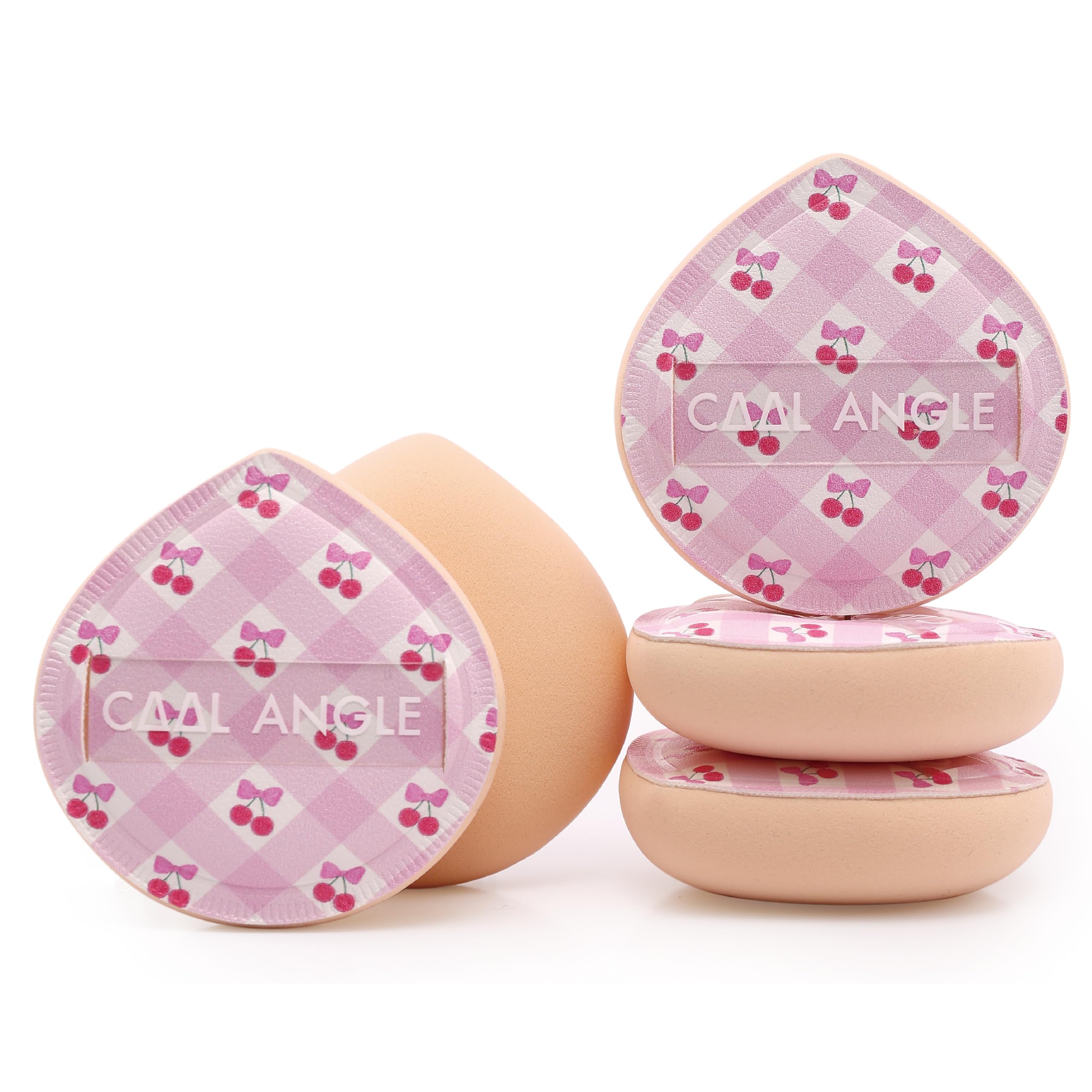 COOL-ANGLE Latex-Free Makeup Blender Sponges, 5Pcs Cherry Pink, Medium