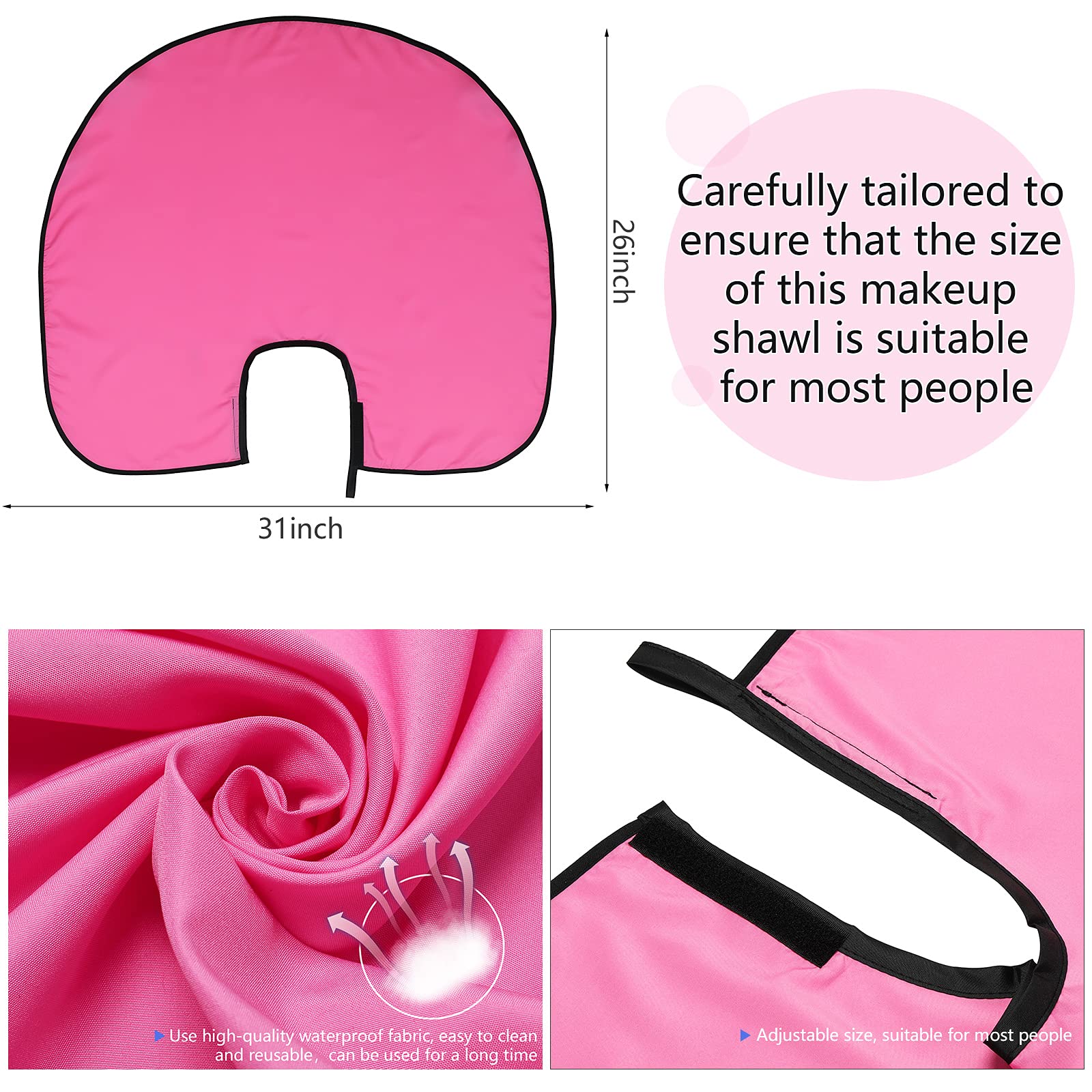 Geyoga Short Makeup Cape for Women Men Mini Haircut Cape for Artist Shampoo Beauty Salon Artist Styling(Pink)