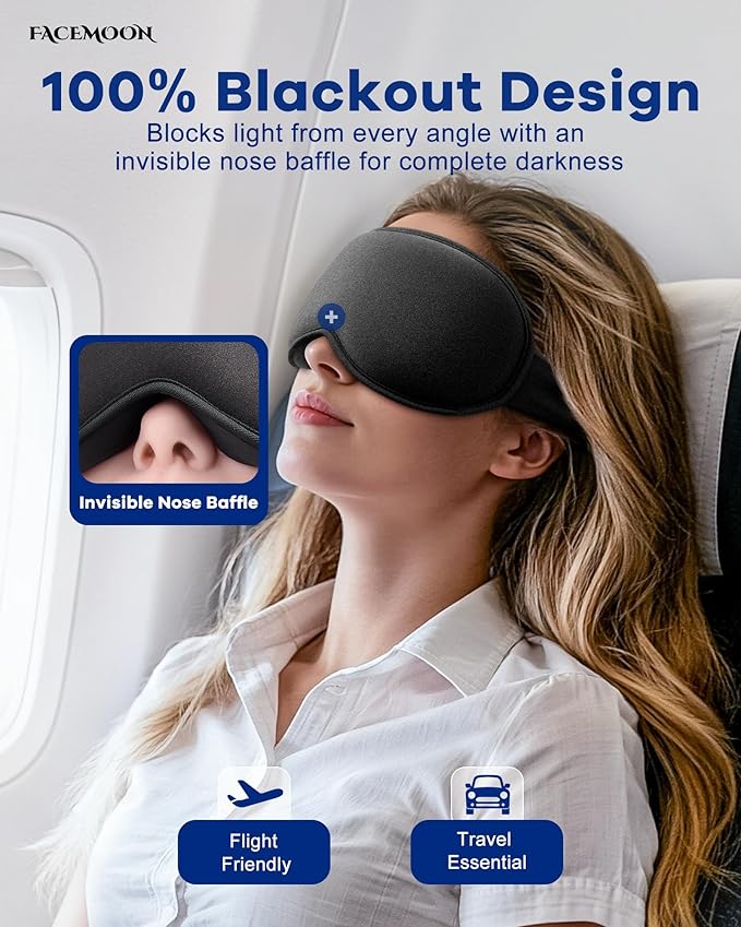 3D Cooling Gel Weighted Eye Mask for Puffy Eyes & Sleeping, Fsa Eligible Items Hsa, 6oz Gel-Weighted Blackout Sleep Mask, No Eye Pressure, Cold Relief for Migraines, After Surgery & Travel