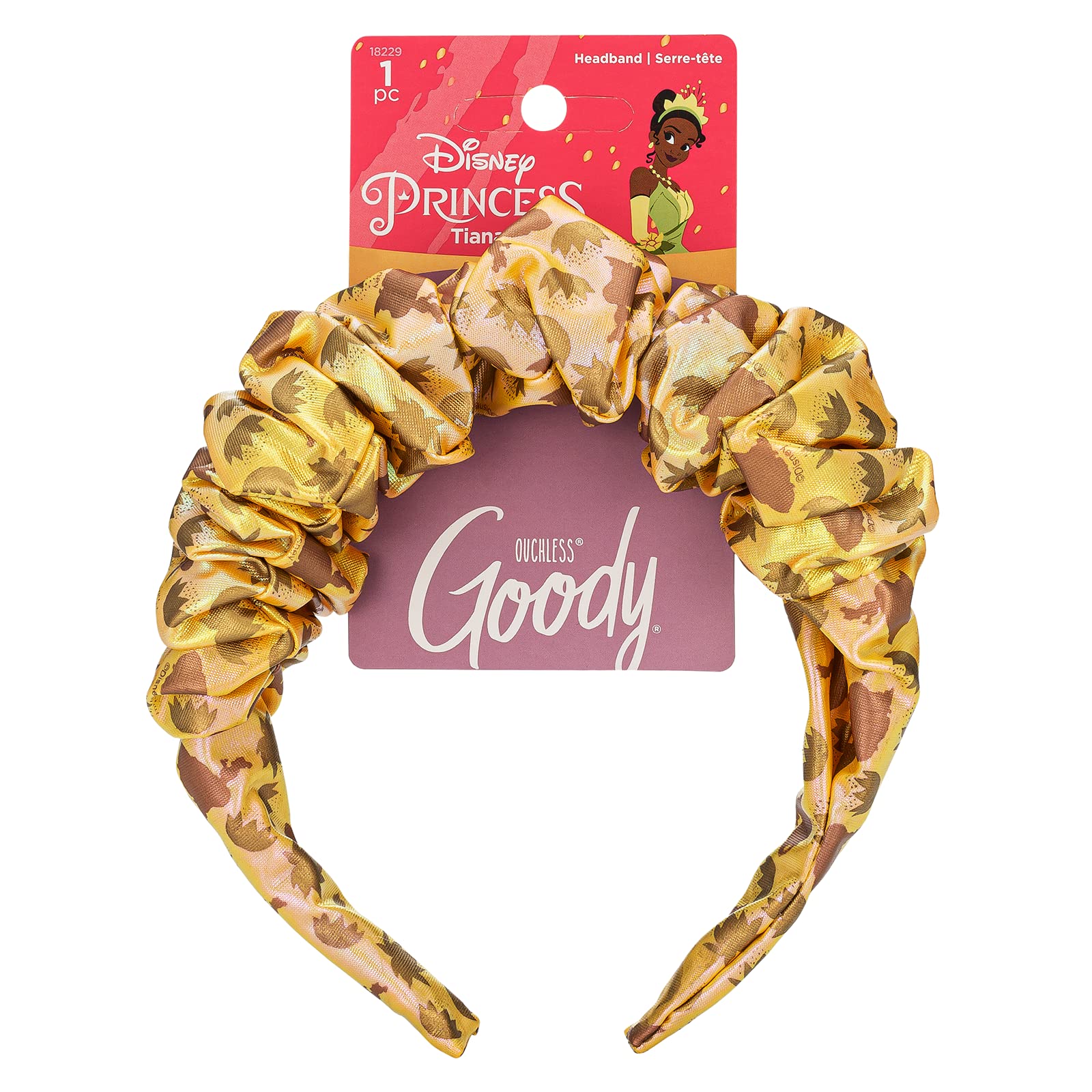 Goody Ouchless Headband For All Hair Types - Disney Princess, Tiana - Comfort Fit for All-Day Wear - Beautiful Design for Instant Style - Pain-Free Hair Accessories for Women, Men, Boys & Girls