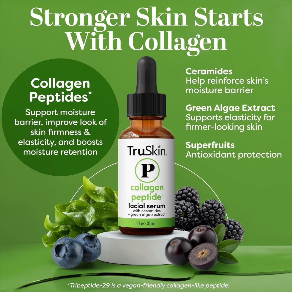 TruSkin Peptide Serum for Face with Tripeptide-29 & Ceramides, 1 fl oz