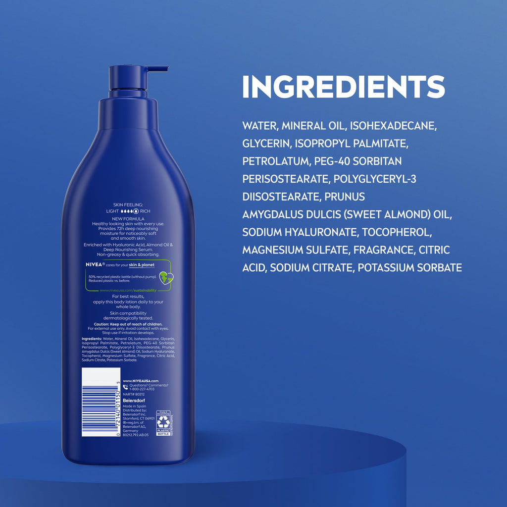 NIVEA Essentially Enriched Body Lotion, Value Pack, 2 x 16.9 FL OZ