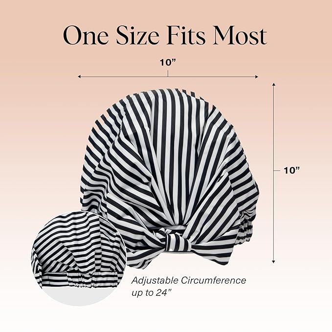 Kitsch Luxury Large Shower Cap for Women - Stripe