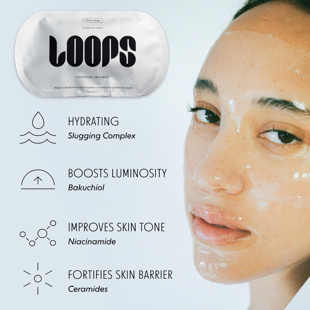 LOOPS Dream Sleep - Nighttime Korean Hydrogel Face Masks, 5pc