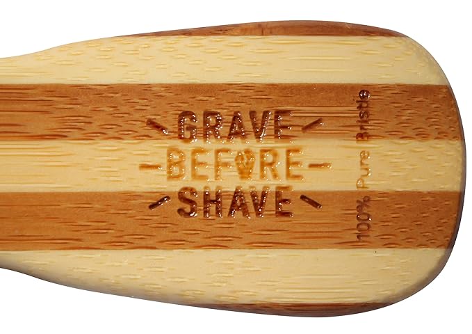 Grave Before Shave Beard Brush for Men with 100% Wild Boar Bristles and Bamboo Wood Handle