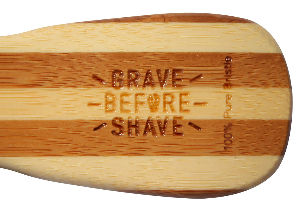 Grave Before Shave Beard Brush for Men with 100% Wild Boar Bristles and Bamboo Wood Handle
