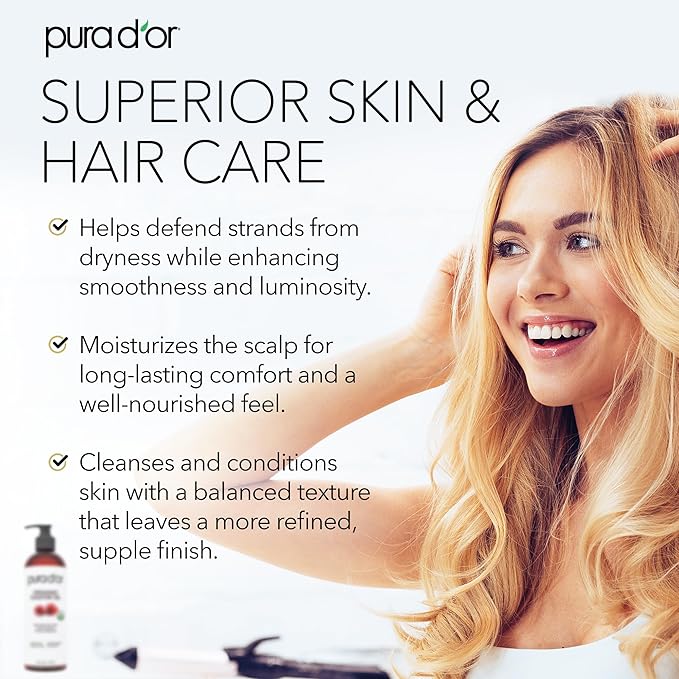 PURA D'OR ORGANIC Castor Oil (16 Oz) Pure Cold-Pressed Hexane-Free USDA Certified