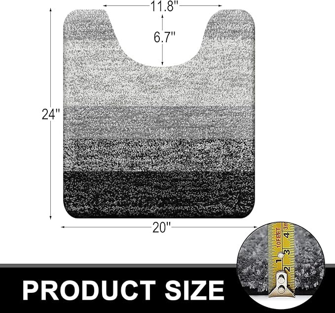 OLANLY Microfiber Bathroom Rugs Sets 3 Piece, 47"x20"+24"x16"+24"x20"
