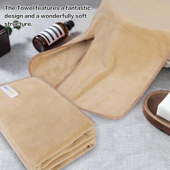 SINLAND Microfiber Esthetician Towels for Facials Mask Removing Face Wrap Soft Facial Cloth with Split Design Spa Towels for Facial Steam Massage and Cleansing 20x15.7inch