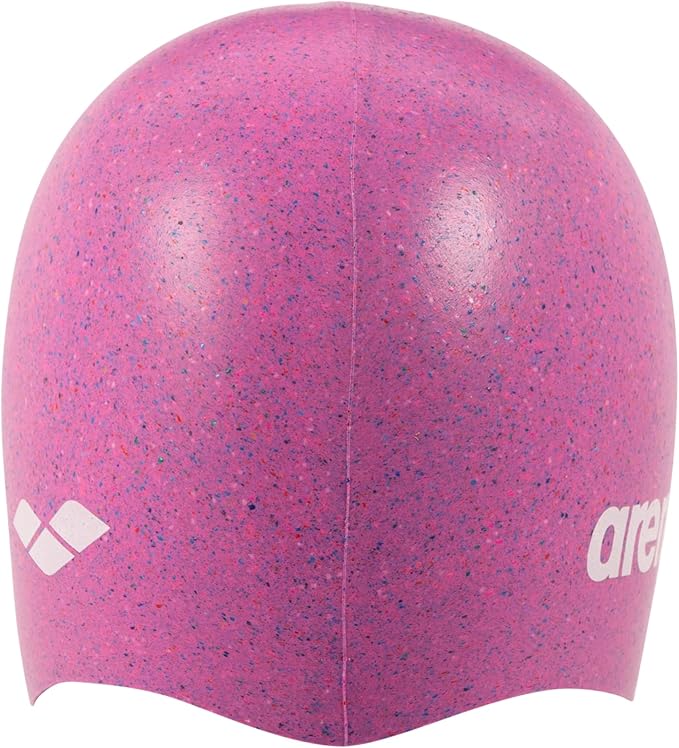 Arena Classic Unisex Recycled Silicone Swim Cap for Women and Men, Intensive Training and Racing Comfortable Long Hair Swimming Hat, Pink/Multi