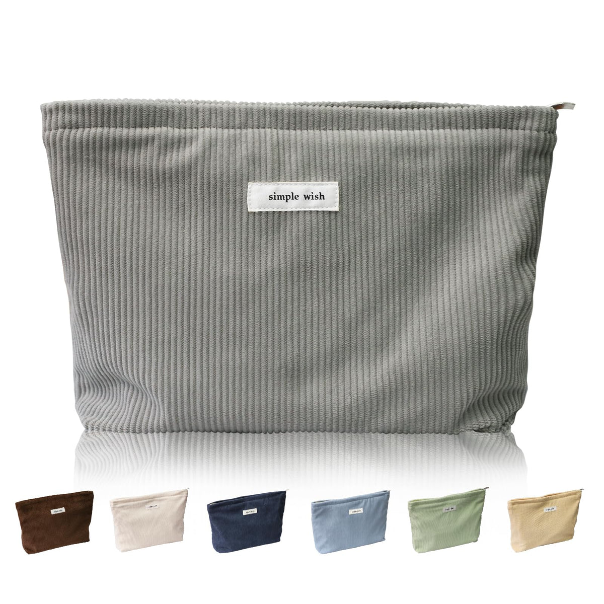 Wudygirl Makeup Bag for Women Travel Cosmetic Bag 10.5"x7.5" Khaki Floral