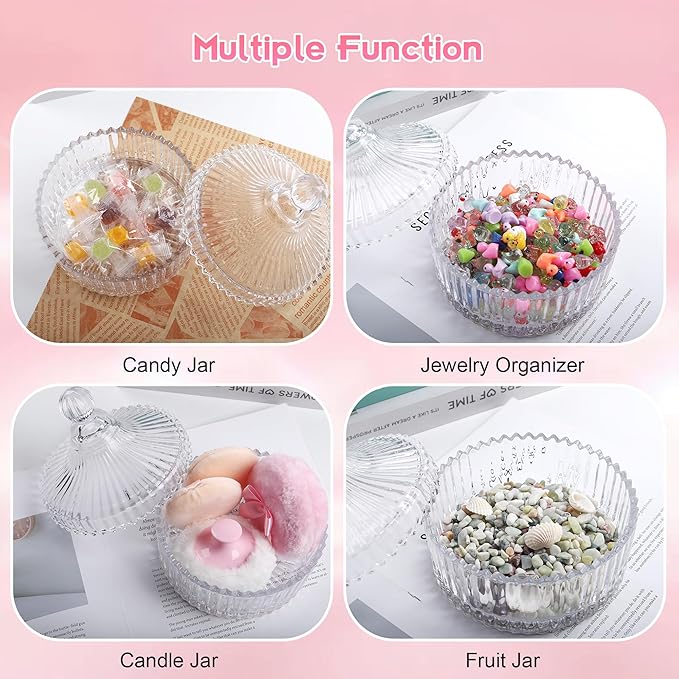 XHDMY Extra Large Body Powder Puff and Container Set Crystal Powder Container with 3 Soft Velour Power Puffs for Women Baby Face Body Washable Reusable Wet Dry Makeup Valentine's Mother's Day Gifts
